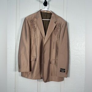 Red Diamond Tan Vintage Western Sports Coat No Size EUC